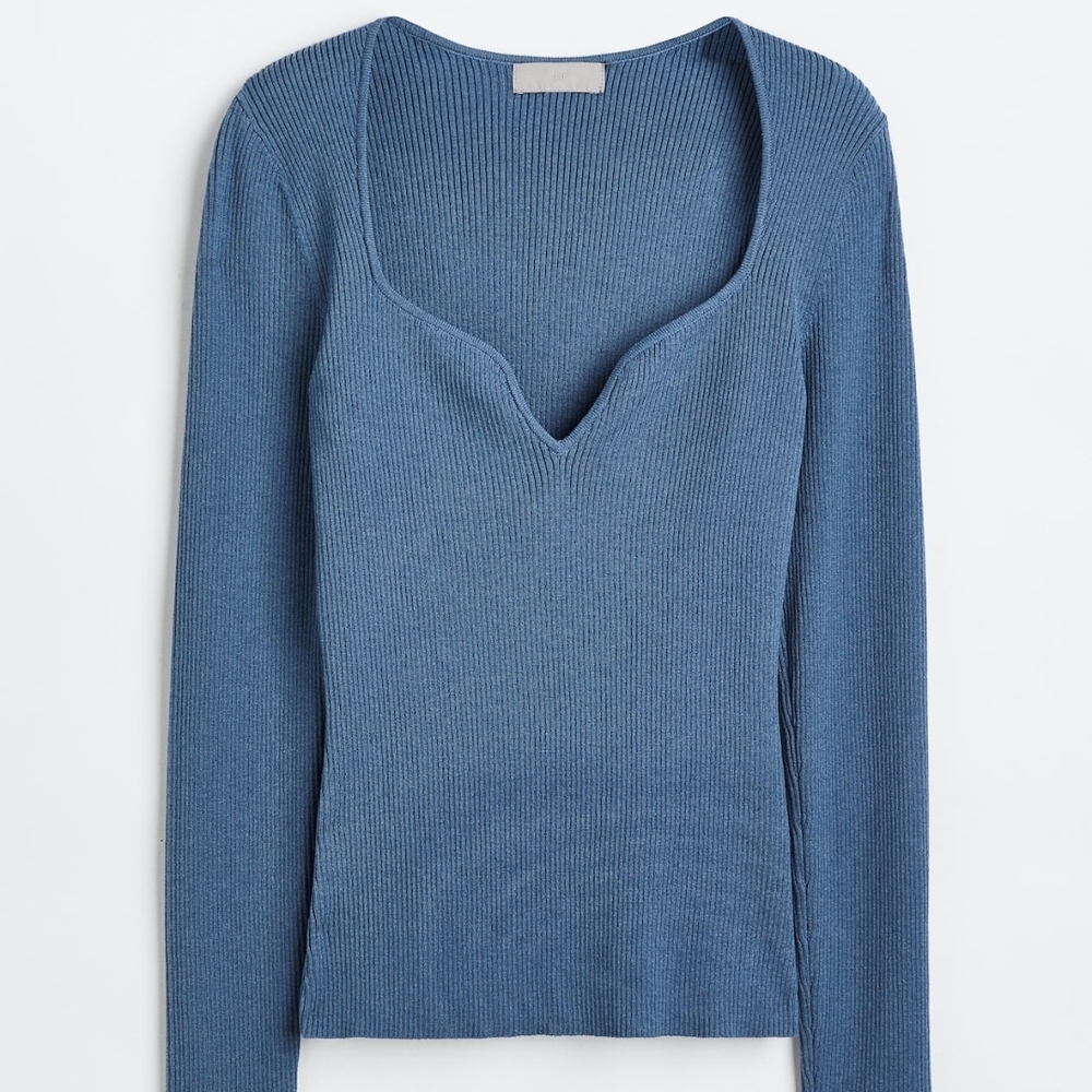 H&M Deep Blue V-Neck Sweater